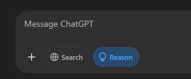 OpenAI o3 mini with Reason button